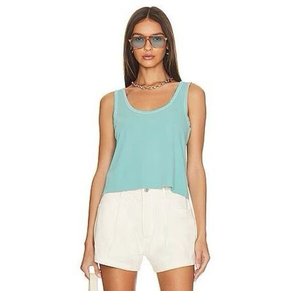 Tularosa Green Nora Tank Top in Aqua Splash Large - Picture 1 of 8